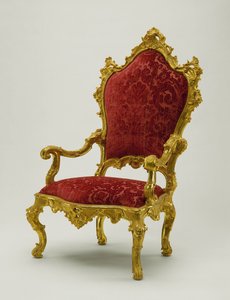 Nojatuoli, 1730-40 (pähkinä) tekijältä Antonio Corradini