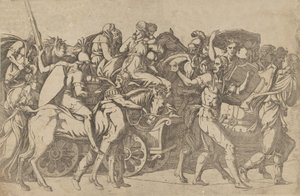 Roomalainen armeija maaliskuussa - joukkosaattueessa, 1540-45. tekijältä Antonio Fantuzzi