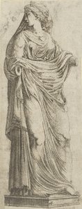Nainen kääntyi oikealle, 1540-45. tekijältä Antonio Fantuzzi