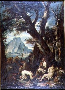Maaseutu erakoiden kanssa, n. 1700-10 (öljy kankaalle) tekijältä Antonio Francesco Peruzzini