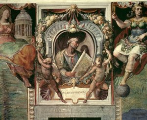 Amerigo Vespucci (1452-1512) "Sala del Mappamondosta" (Maailman karttahalli) (fresko)