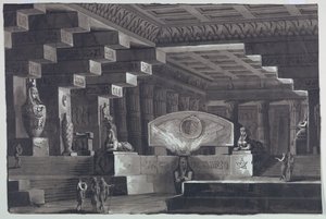 Lavastus, Egyptin temppelin sisustus
