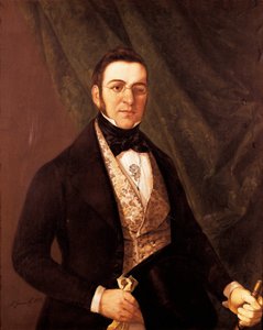 Manuel Breton de los Harrerosin (1796-1873), espanjalaisen runoilijan ja näytelmäkirjailijan muotokuva. Antonio Gomez y Crosin maalaus (loppu 18-1863) tekijältä Antonio Gomez Cros