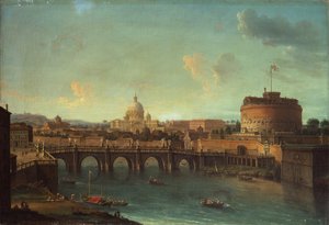 Tiber, Rooma, näkymä kohti Castel Sant