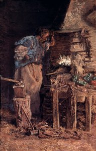 Sepän kultaiset häät (Seppä kultahäissä). Anthony Munozin ja Degrainin maalaus (1841-1924). Öljy kankaalle