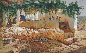 Les rentadores - Muñoz Degrain, Antonio (1840-1924) - 1903 - Oli sobre tela - 62x98 - Museo Carmen Thyssen, Malagafinnish