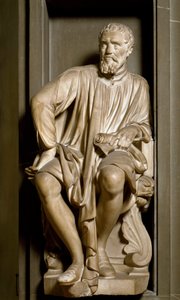 Kuvanveistäjä, taidemaalari ja arkkitehti Michelangelo Buonarroti dit Michelangelo tekijältä Antonio Novelli