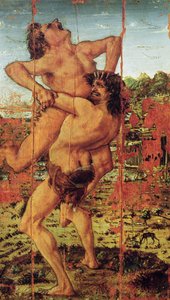 Hercules ja Antaeus, 1478 (tempera taulussa) (katso myös 162310) tekijältä Antonio Pollaiuolo
