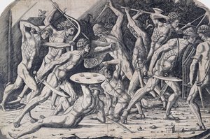 Herkules ja jättiläiset, n. 1475-1480 tekijältä Antonio Pollaiuolo