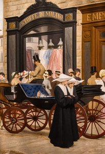 Epoch, yksityiskohta nunnalla ja vaunuilla tekijältä Antonio Puccinelli