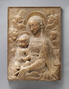 Madonna ja lapsi enkelien kanssa, n. 1455-1460 (marmori kullatuilla yksityiskohdilla)