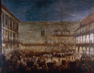 Saksin prinsessa Amalien saapuminen Padovaan, Antonio Stom (noin 1688-1734) tekijältä Antonio Stom