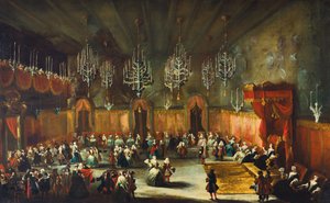 Ball Anna Maria Luisa de Medicin, Pfalzin ruhtinaskunnan, n. 1718-1719. tekijältä Antonio Stom