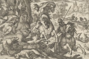 Bear Hunt, elokuvasta "Hunting Scenes VI", 1609. tekijältä Antonio Tempesta