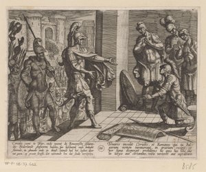 Cerialis antaa anteeksi roomalaisille sotilaille, jotka auttoivat Julius Civilistä Batavian sodat roomalaisia ​​vastaan ​​(sarjan nimi) Batavorum cum Romanis Bellum (sarjan nimi) tekijältä Antonio Tempesta