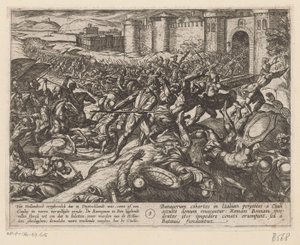 Alankomaiden joukot voittivat roomalaiset Bonnissa Batavian sodat roomalaisia ​​vastaan ​​(sarjan nimi) Batavorum cum Romanis Bellum (sarjan nimi) tekijältä Antonio Tempesta