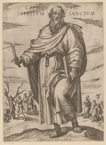 Pyhästä Bartolomeuksesta Uskon Pyhään Henkeen (otsikko esineessä) Kristus, Maria en de apostle (sarjan nimi) tekijältä Antonio Tempesta