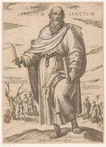 Pyhästä Bartolomeuksesta Uskon Pyhään Henkeen (otsikko esineessä) Kristus, Maria en de apostle (sarjan nimi) tekijältä Antonio Tempesta