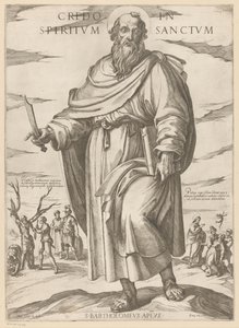 Pyhästä Bartolomeuksesta Uskon Pyhään Henkeen (otsikko esineessä) Kristus, Maria en de apostle (sarjan nimi) tekijältä Antonio Tempesta