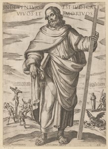 Pyhästä Philipistä Sieltä hän tulee tuomitsemaan eläviä ja kuolleita (otsikko esineessä) Kristus, Maria en de apostle (sarjan nimi) tekijältä Antonio Tempesta