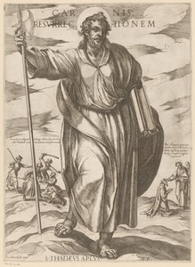 Heilige Judas Taddeus Lihan ylösnousemus (otsikko esineessä) Kristus, Maria en de apostle (sarjan nimi) tekijältä Antonio Tempesta