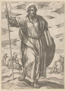 Heilige Judas Taddeus Lihan ylösnousemus (otsikko esineessä) Kristus, Maria en de apostle (sarjan nimi) tekijältä Antonio Tempesta