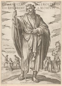 Pyhästä Tuomasta Laskeutui helvettiin kolmantena päivänä nousi kuolleista (otsikko esineessä) Kristus, Maria en de apostle (sarjan nimi) tekijältä Antonio Tempesta