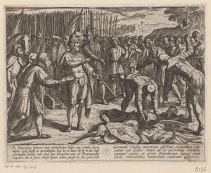 Saksan lähettiläät vierailevat Julius Civilisin luona Batavian sodat roomalaisia ​​vastaan ​​(sarjan nimi) Batavorum cum Romanis Bellum (sarjan nimi) tekijältä Antonio Tempesta