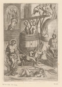 Kidutus eri polttotavoilla Kristittyjen marttyyrien kärsimät kidutukset (sarjan nimi) Varia tormentorum et supplicioru crudelium (...) (sarjan nimi) tekijältä Antonio Tempesta