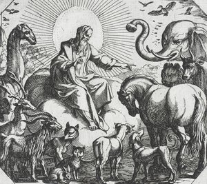 Jumala luo maaeläimet tekijältä Antonio Tempesta