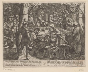 Julius Civilis kertoo hollantilaisille vanhuksille, että roomalaiset kohtelevat heitä orjina Batavian sodat roomalaisia ​​vastaan ​​(sarjan nimi) Batavorum cum Romanis Bellum (sarjan nimi) tekijältä Antonio Tempesta