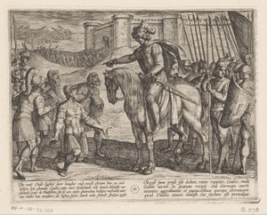 Linnoituksen miehet antautuvat Julius Civilisille Batavian sodat roomalaisia ​​vastaan ​​(sarjan nimi) Batavorum cum Romanis Bellum (sarjan nimi) tekijältä Antonio Tempesta