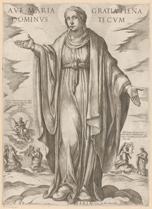 Maria Terve Maria, täynnä armoa, Herra kanssasi (otsikko esineessä) Kristus, Maria en de apostle (sarjan nimi) tekijältä Antonio Tempesta