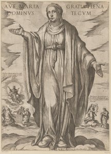 Maria Terve Maria, täynnä armoa, Herra kanssasi (otsikko esineessä) Kristus, Maria en de apostle (sarjan nimi) tekijältä Antonio Tempesta