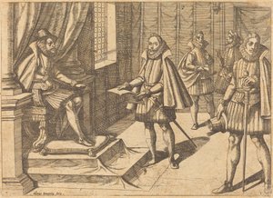 Philip II Espanjan valtaistuimellaan tekijältä Antonio Tempesta