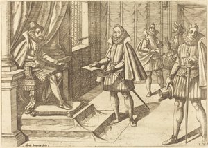 Philip II Espanjan valtaistuimellaan tekijältä Antonio Tempesta