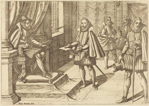 Espanjan Filip II valtaistuimellaan tekijältä Antonio Tempesta