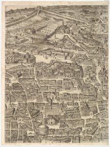 Rooman kaupungin suunnitelma. Osa 3 Santa Maria Maggioren, Pantheonin ja Trajanuksen kanssa..., 1645. tekijältä Antonio Tempesta