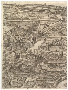 Rooman kaupungin suunnitelma. Osa 4 Santa Maria in Aracoelissa, Forum Romanum, ..., 1645. tekijältä Antonio Tempesta