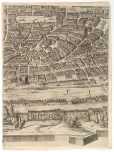 Rooman kaupungin suunnitelma: arkki 9, jossa Piazza Navona, Campo di Fiore ja Sant..., 1645. tekijältä Antonio Tempesta