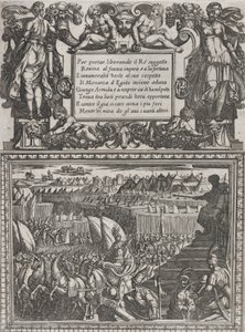 Levy 17: Kuvitus kantoon XVII, Torquato Tasson teoksesta Gerusalemme liberata ..., n. 1590-1630. tekijältä Antonio Tempesta