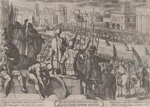 Levy 20: Elisa toi sokaistun Syyrian armeijan Israelin kuninkaan luo, alkaen..., n. 1590-n. 1610. tekijältä Antonio Tempesta
