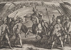 Levy 22: Civilis erottaa saksalaiset ja hollantilaiset joukot Roomalaisten sodasta th..., 1611. tekijältä Antonio Tempesta