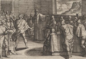 Levy 23: Konferenssi siitä, mihin toimiin on ryhdyttävä roomalaisten uusille joukkoille, jotka lähestyvät ..., 1611. tekijältä Antonio Tempesta
