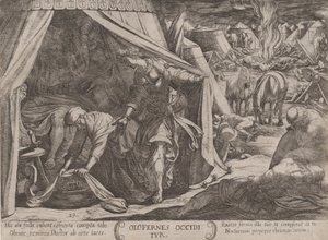 Levy 23: Judith ja Holofernes, Vanhan testamentin taisteluista, noin..., n. 1590-n. 1610. tekijältä Antonio Tempesta