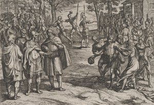 Levy 2: Roomalaiset ottivat vanhoja hollantilaisia miehiä panttivangeiksi ja viettelevät nuoria, sodasta..., 1611. tekijältä Antonio Tempesta