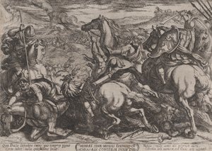 Levy 6: Israelilaiset, jotka kanaanilaiset voittivat Mooseksen tottelemattomuuden vuoksi..., n. 1590-n. 1610. tekijältä Antonio Tempesta