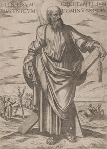 St. Andrew, teoksesta "Kristus, Maria ja apostolit", n. 1590-n. 1610. tekijältä Antonio Tempesta