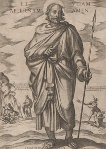 Pyhä Mattias, teoksesta "Kristus, Maria ja apostolit", n. 1590-n. 1610. tekijältä Antonio Tempesta