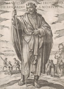St. Thomas, teoksesta "Kristus, Maria ja apostolit", 1500-luvun loppu. tekijältä Antonio Tempesta